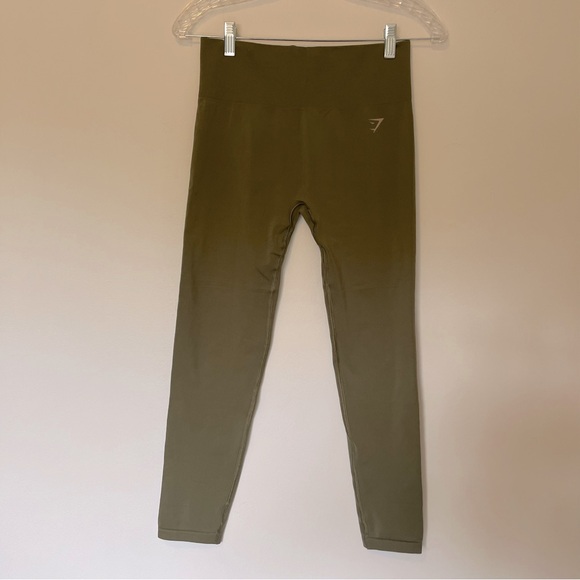 Gymshark Seamless Leggings Size Small Green Like New - Picture 1 of 7